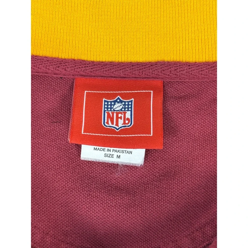 Vintage NFL Washington Redskins Polo Shirt Mens Medium Burgundy Gold Imagewear